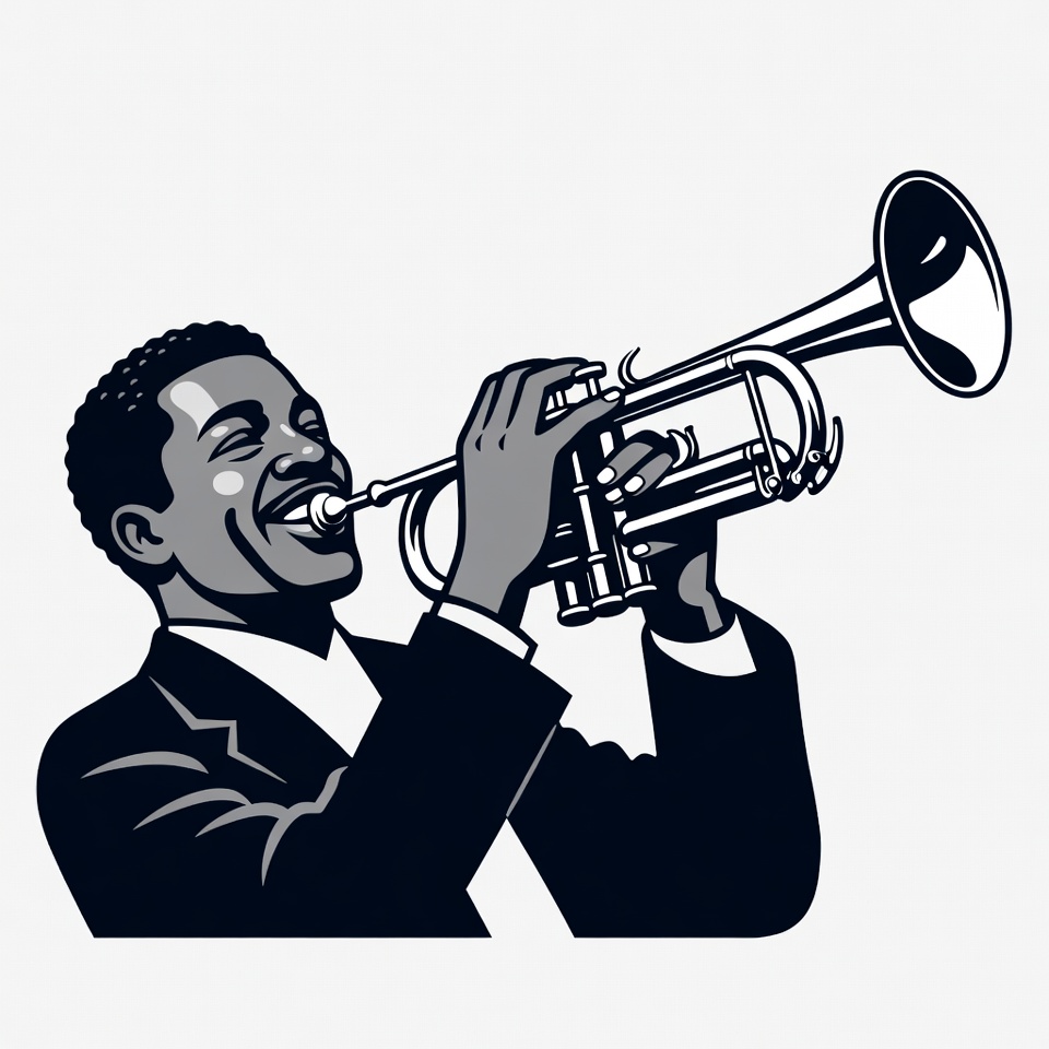 African-American man playing trumpet African-American man playing trumpet