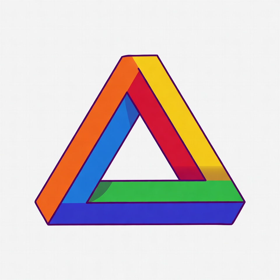 Colorful Impossible Triangle Illustration Colorful Impossible Triangle Illustration