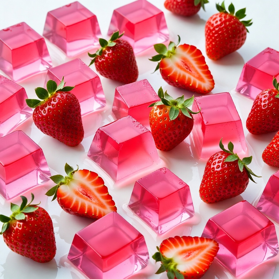 Pink Strawberry Jello Cubes Pink Strawberry Jello Cubes