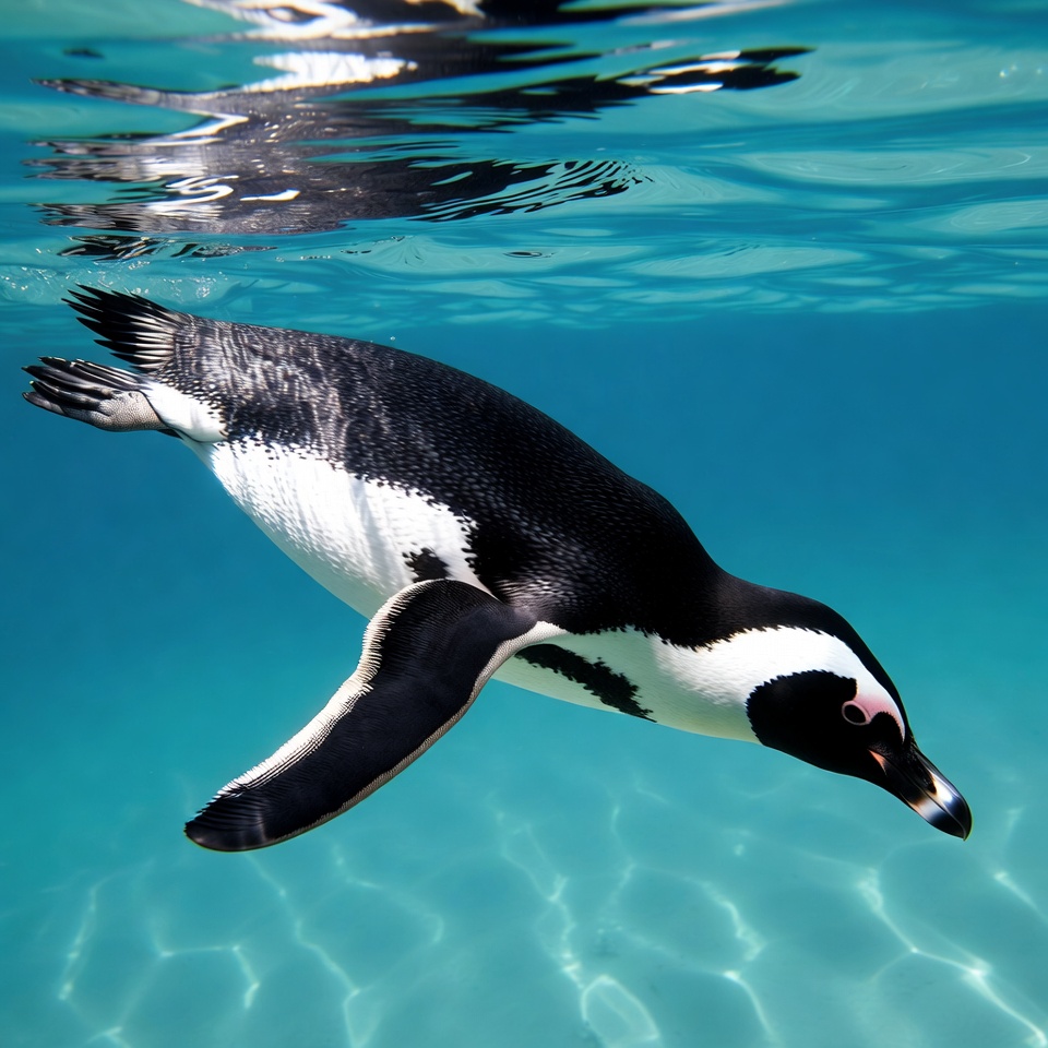 African Penguin Swimming Underwater African Penguin Swimming Underwater