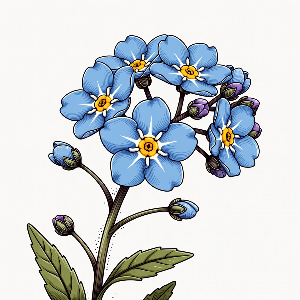 Forget-me-not flower illustration Forget-me-not flower illustration