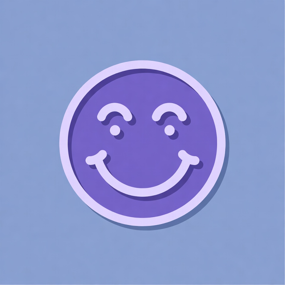 Purple Smiling Face Icon Purple Smiling Face Icon