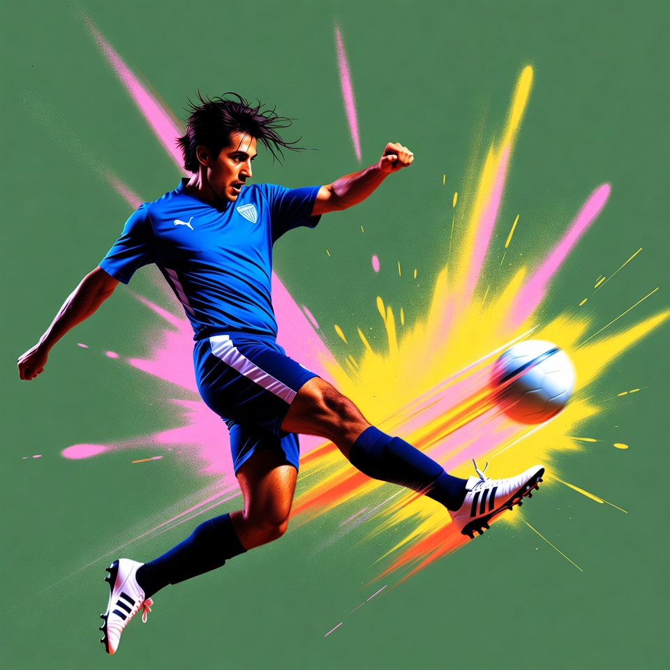 Soccer player kicking ball Soccer player kicking ball