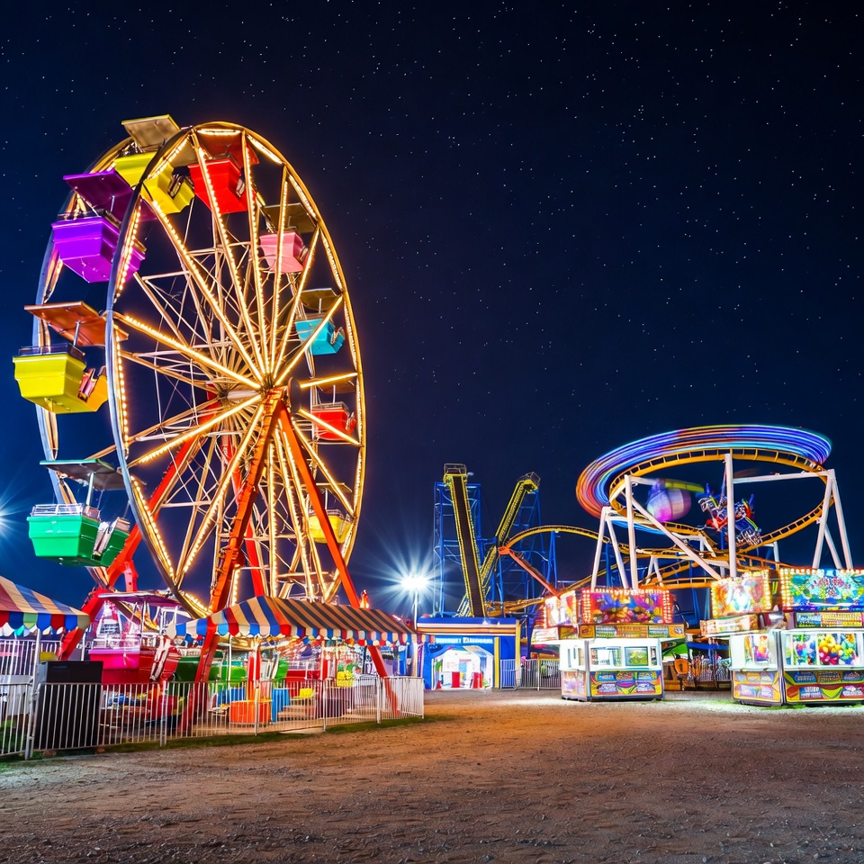 Colorful Ferris Wheel at Night Carnival Colorful Ferris Wheel at Night Carnival