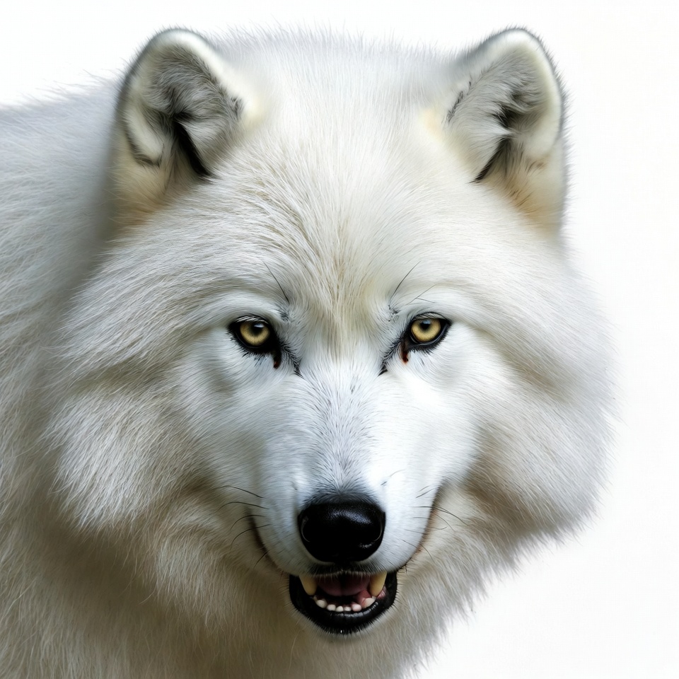 White wolf with yellow eyes White wolf with yellow eyes