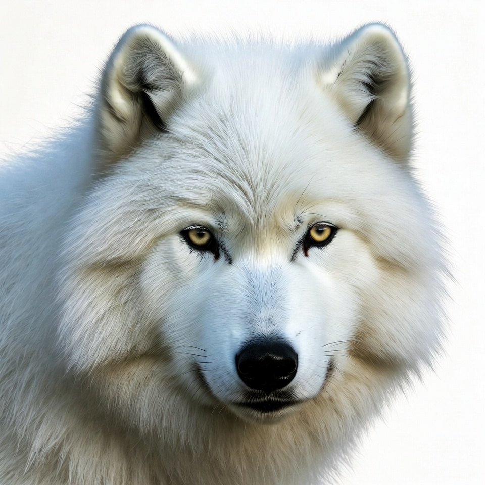 White wolf close-up portrait White wolf close-up portrait