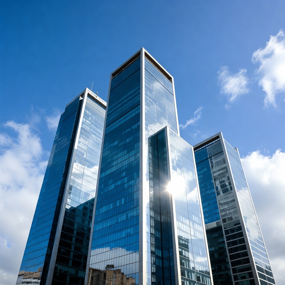 Three Tall Glass Skyscrapers Three Tall Glass Skyscrapers