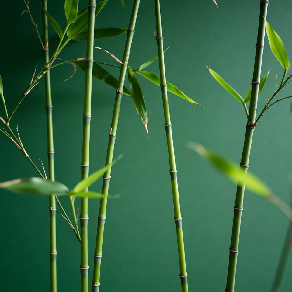 Green Bamboo Stalks on Isolated Background Green Bamboo Stalks on Isolated Background