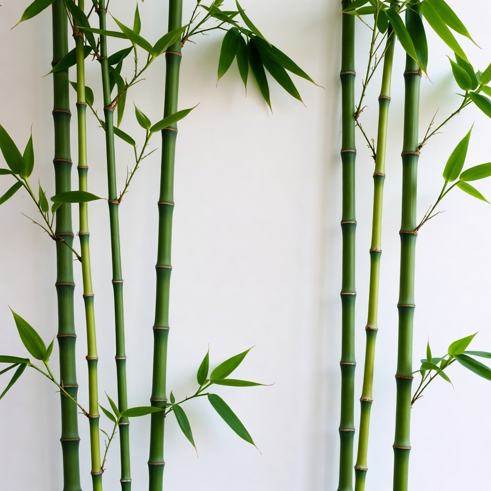 Bamboo stalks on white background Bamboo stalks on white background
