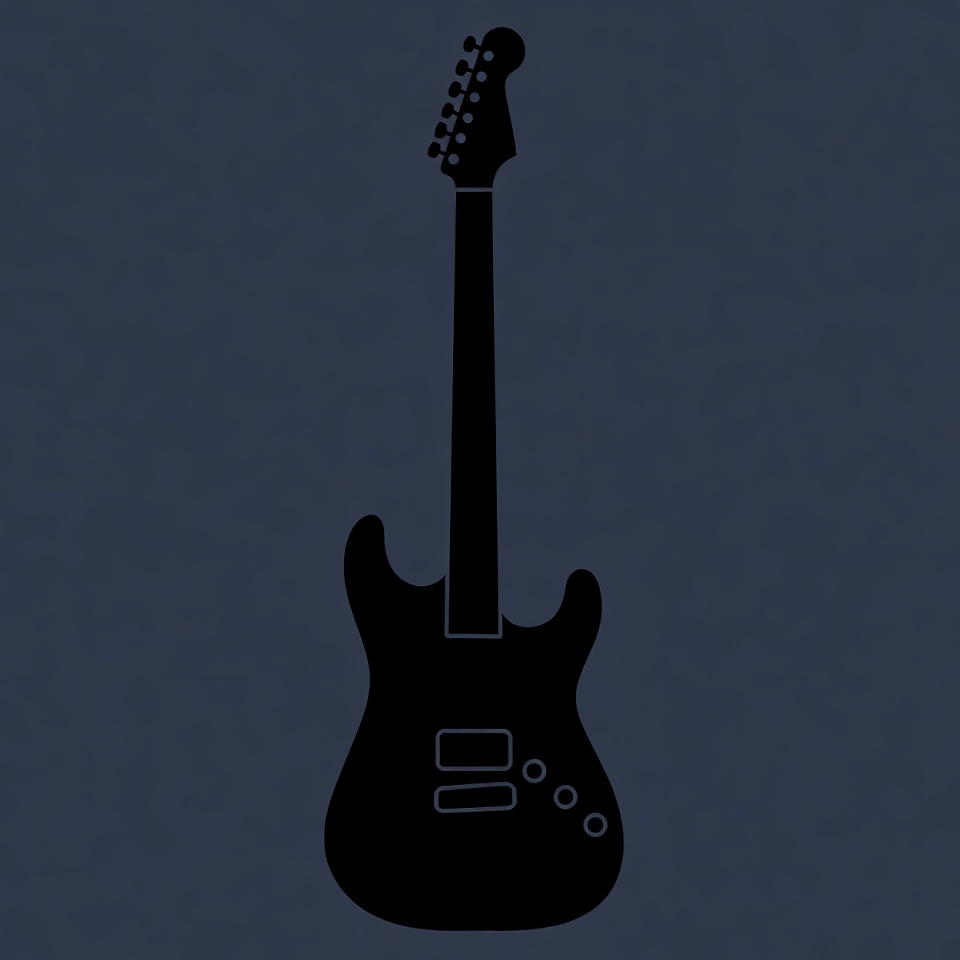 Black Silhouette Electric Guitar Black Silhouette Electric Guitar