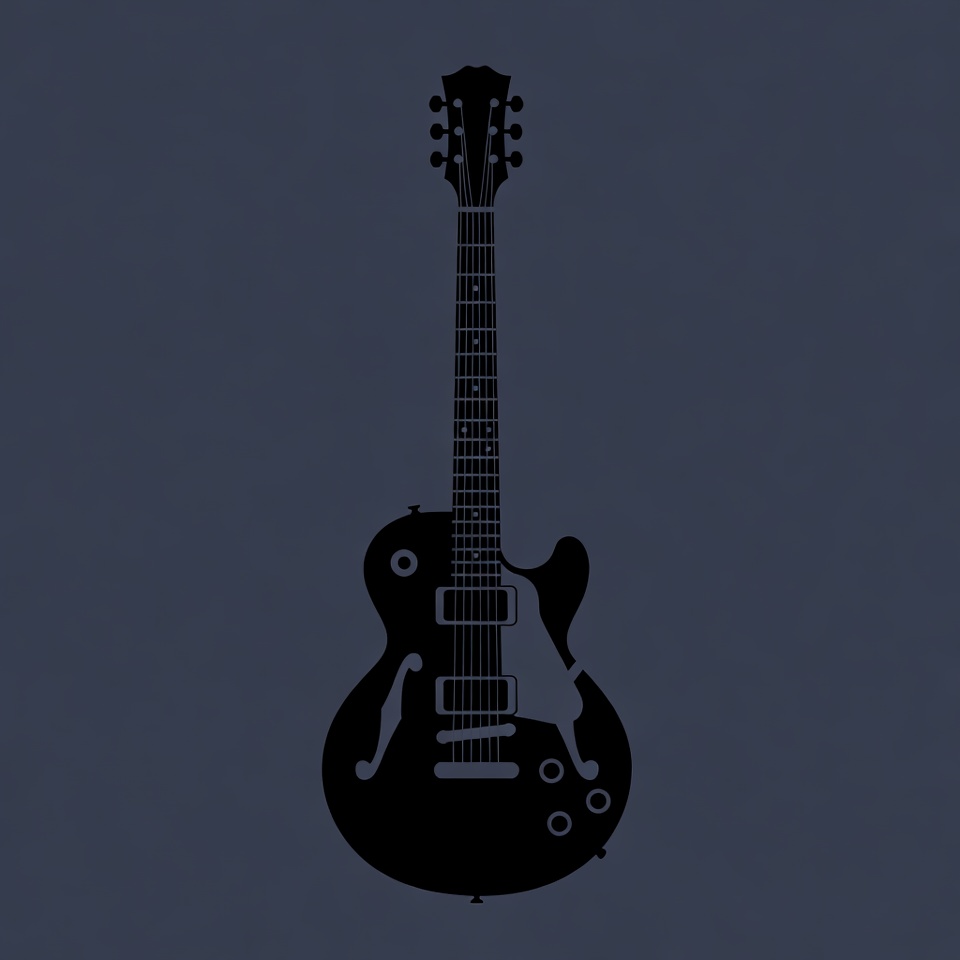 Black Silhouette Electric Guitar Black Silhouette Electric Guitar