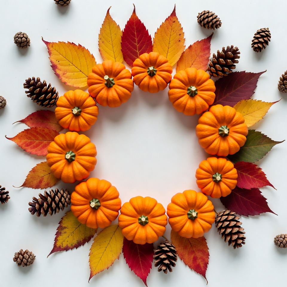 Pumpkin and Autumn Leaf Wreath Pumpkin and Autumn Leaf Wreath