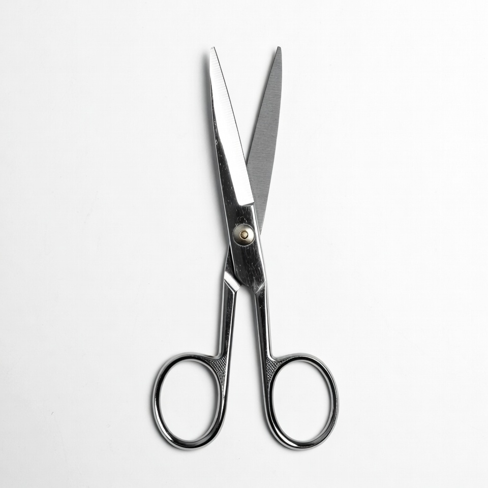 Silver Scissors on White Background Silver Scissors on White Background