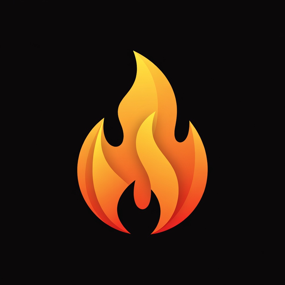 Bright orange flame illustration Bright orange flame illustration