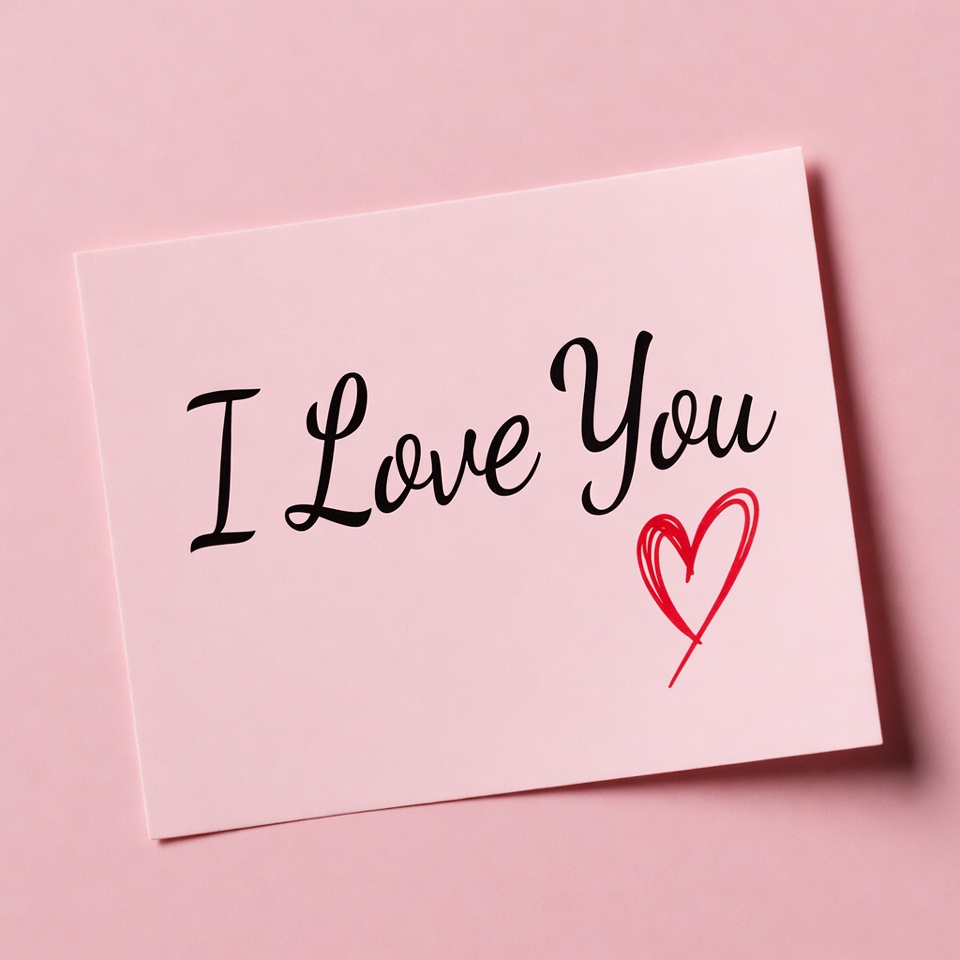 I Love You card with heart I Love You card with heart