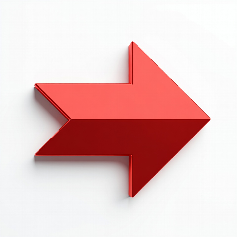 3D Red Arrow on White 3D Red Arrow on White