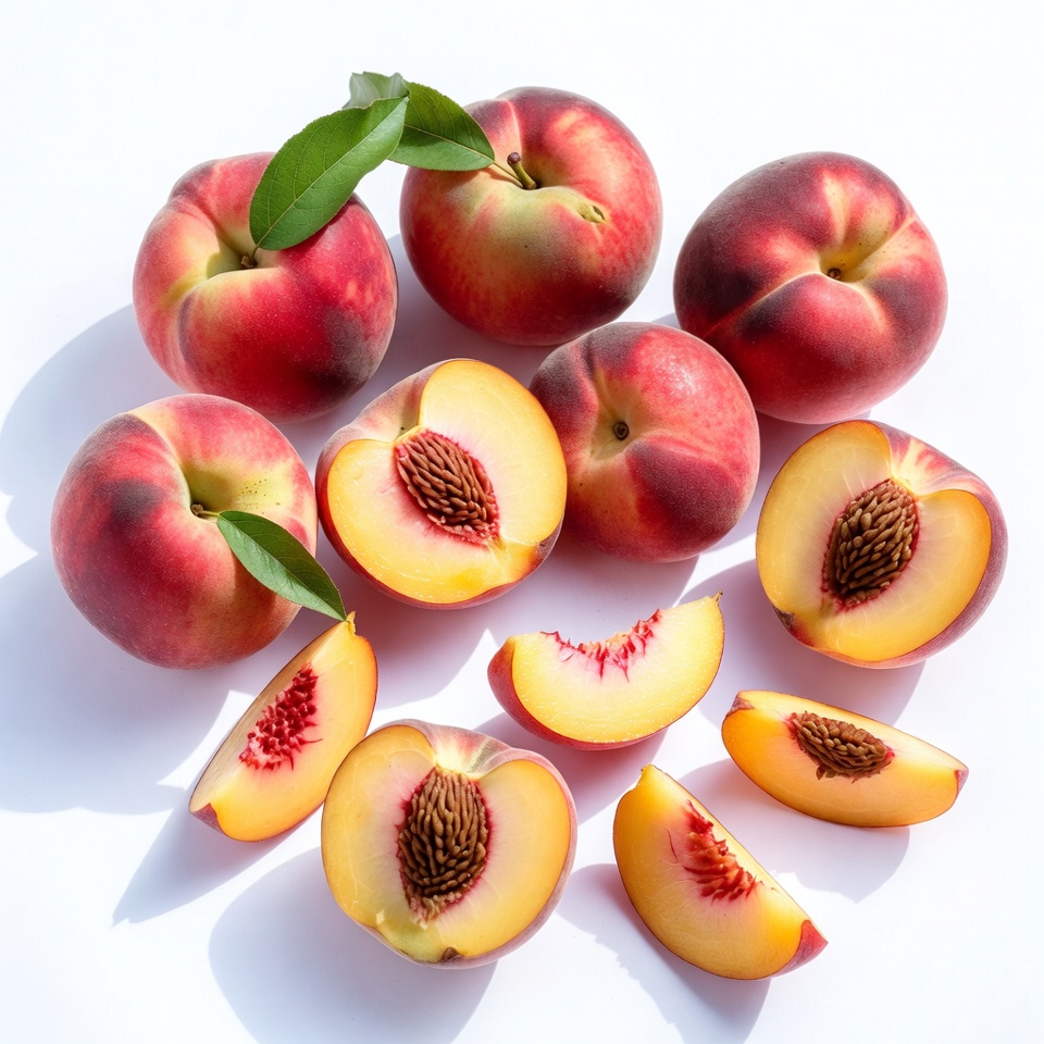 Fresh peaches with slices Fresh peaches with slices