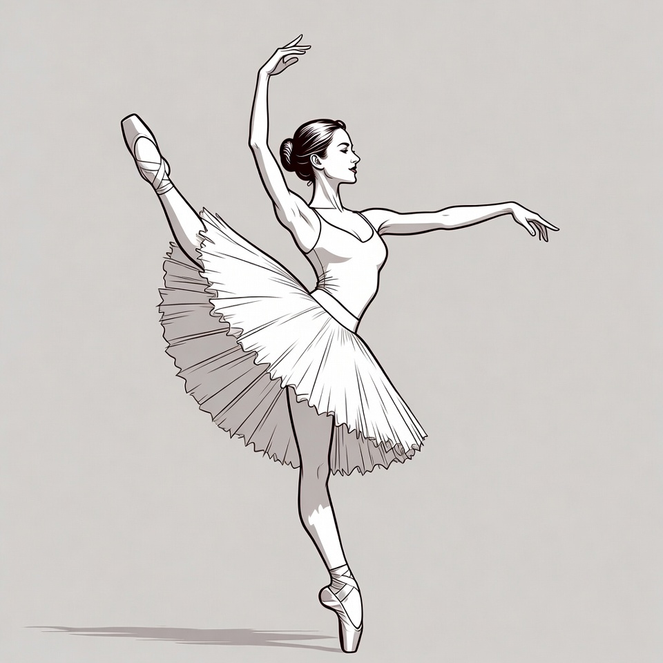 Ballerina in arabesque pose Ballerina in arabesque pose