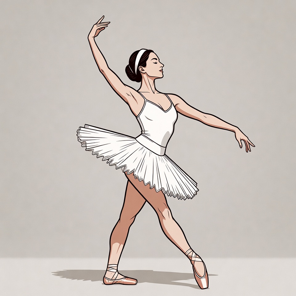 Asian ballerina in white tutu Asian ballerina in white tutu