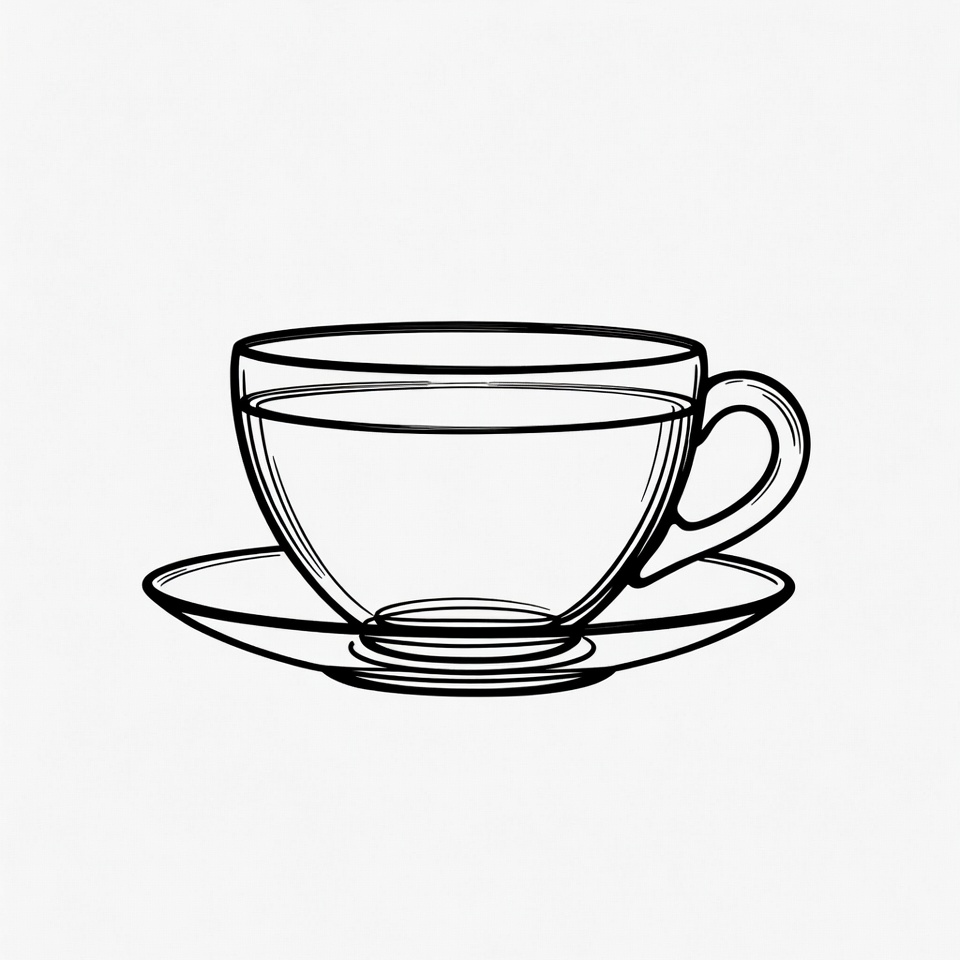 Teacup with Saucer Illustration Teacup with Saucer Illustration