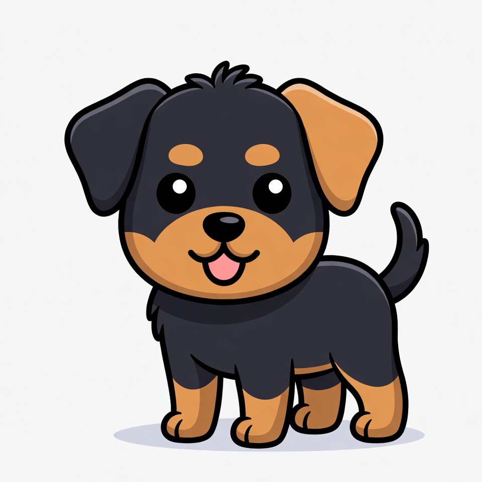 Cute Rottweiler Puppy Illustration Cute Rottweiler Puppy Illustration