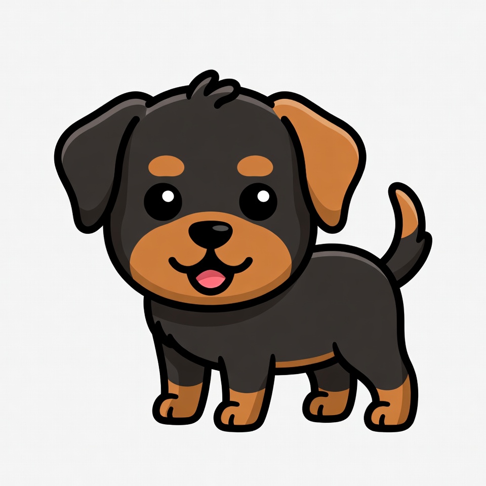 Cute Rottweiler Puppy Illustration Cute Rottweiler Puppy Illustration