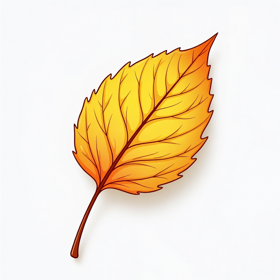 Yellow Autumn Leaf Illustration Yellow Autumn Leaf Illustration