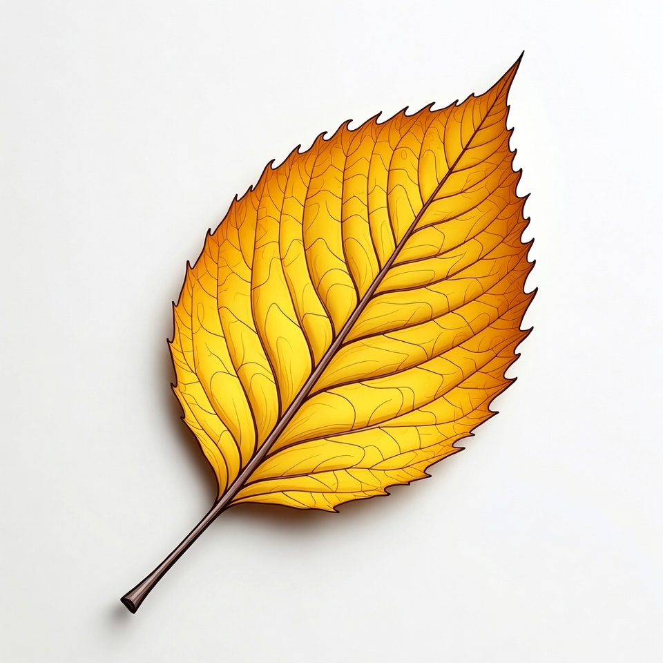 Yellow Autumn Leaf Illustration Yellow Autumn Leaf Illustration