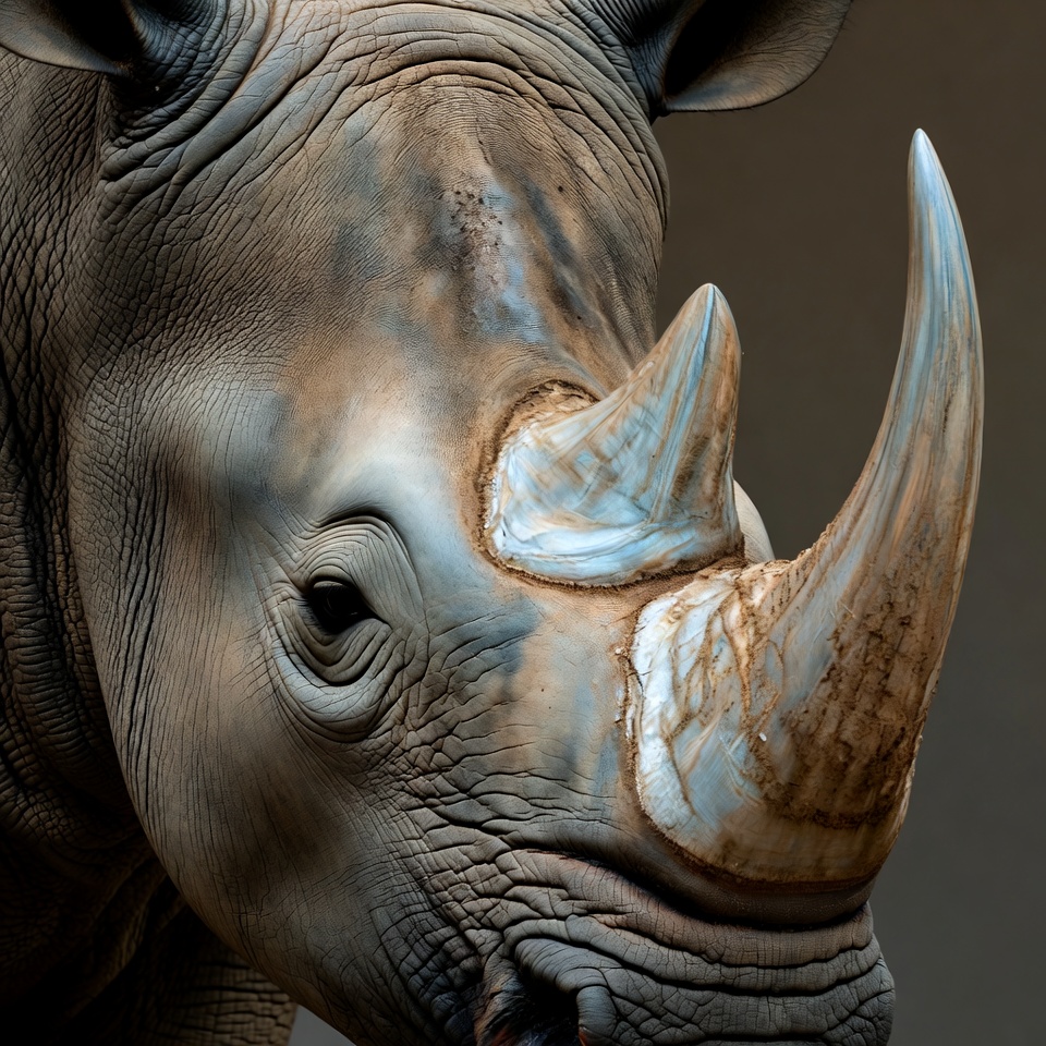 Close-up rhinoceros head Close-up rhinoceros head