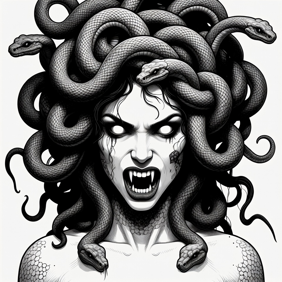 Medusa with snakes for hair Medusa with snakes for hair