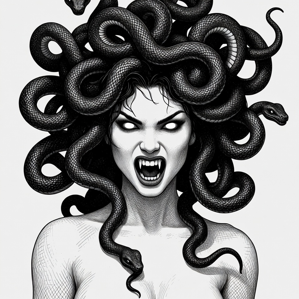 Medusa with Snakes for Hair Medusa with Snakes for Hair