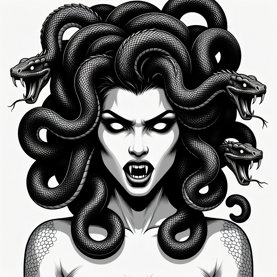 Medusa with snakes for hair Medusa with snakes for hair