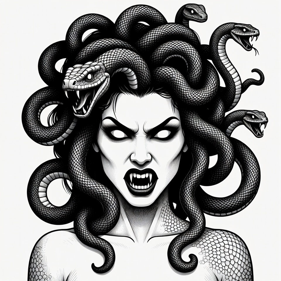 Medusa with Snakes for Hair Medusa with Snakes for Hair