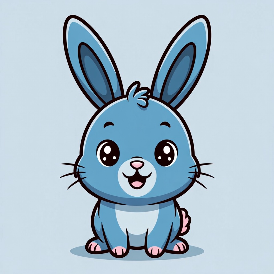 Cute blue cartoon bunny Cute blue cartoon bunny