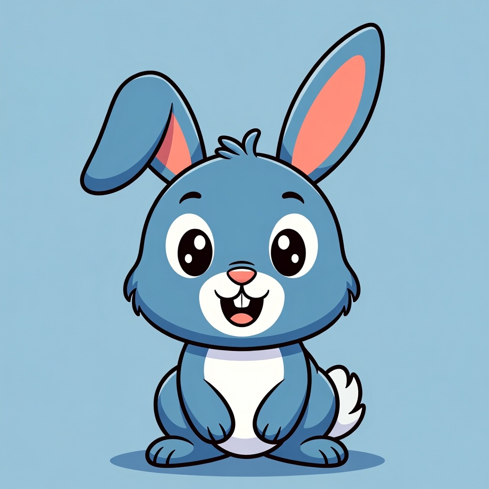 Cute blue bunny illustration Cute blue bunny illustration