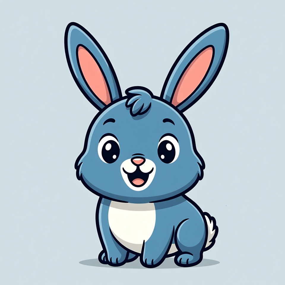Cute blue bunny illustration Cute blue bunny illustration