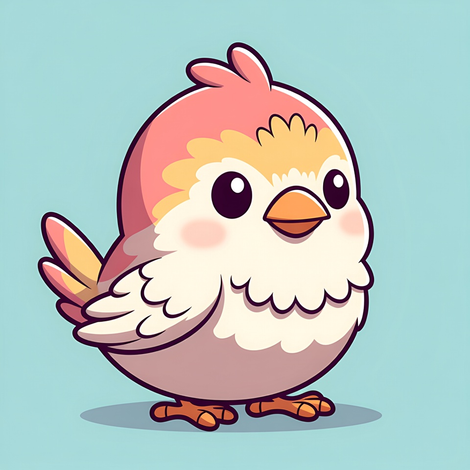 Cute pink cartoon bird Cute pink cartoon bird