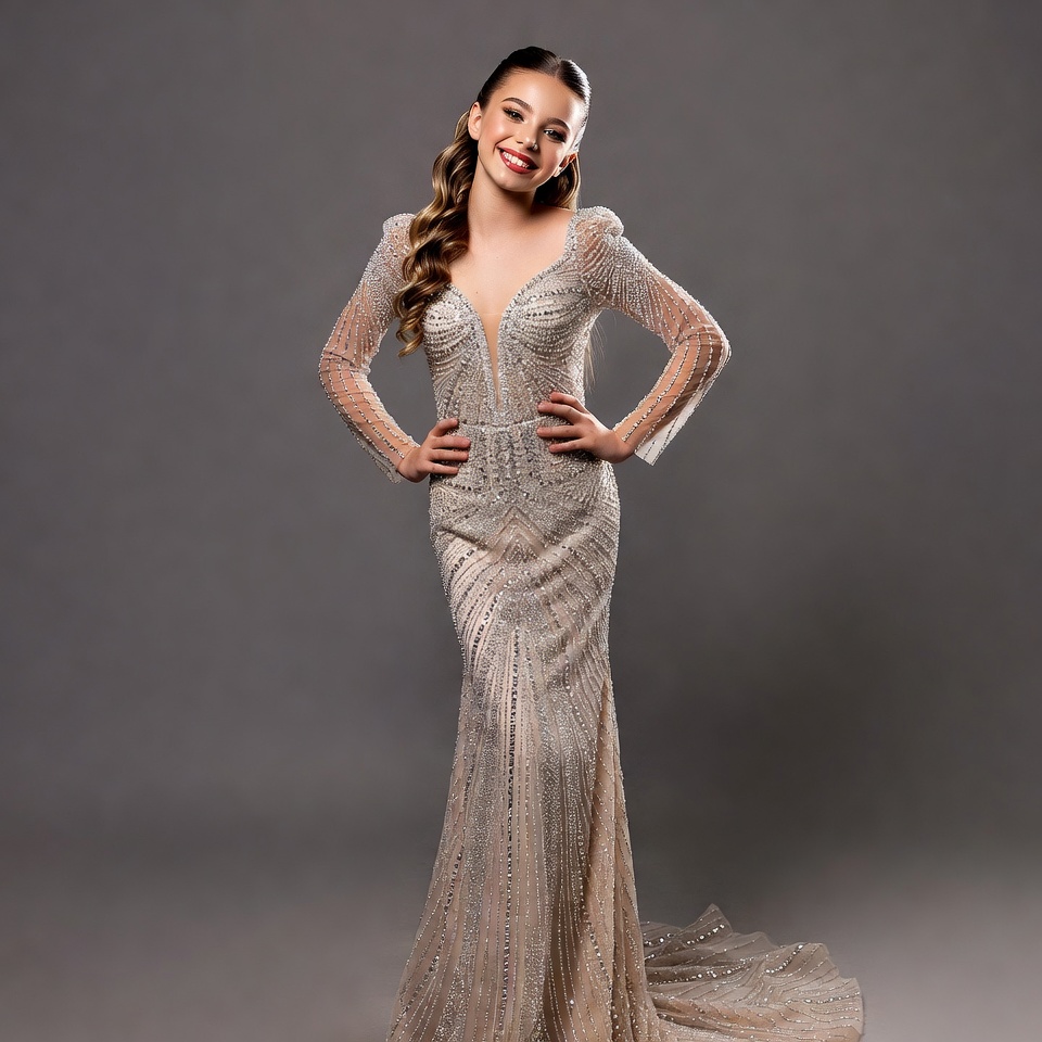 Girl in sparkling long gown Girl in sparkling long gown