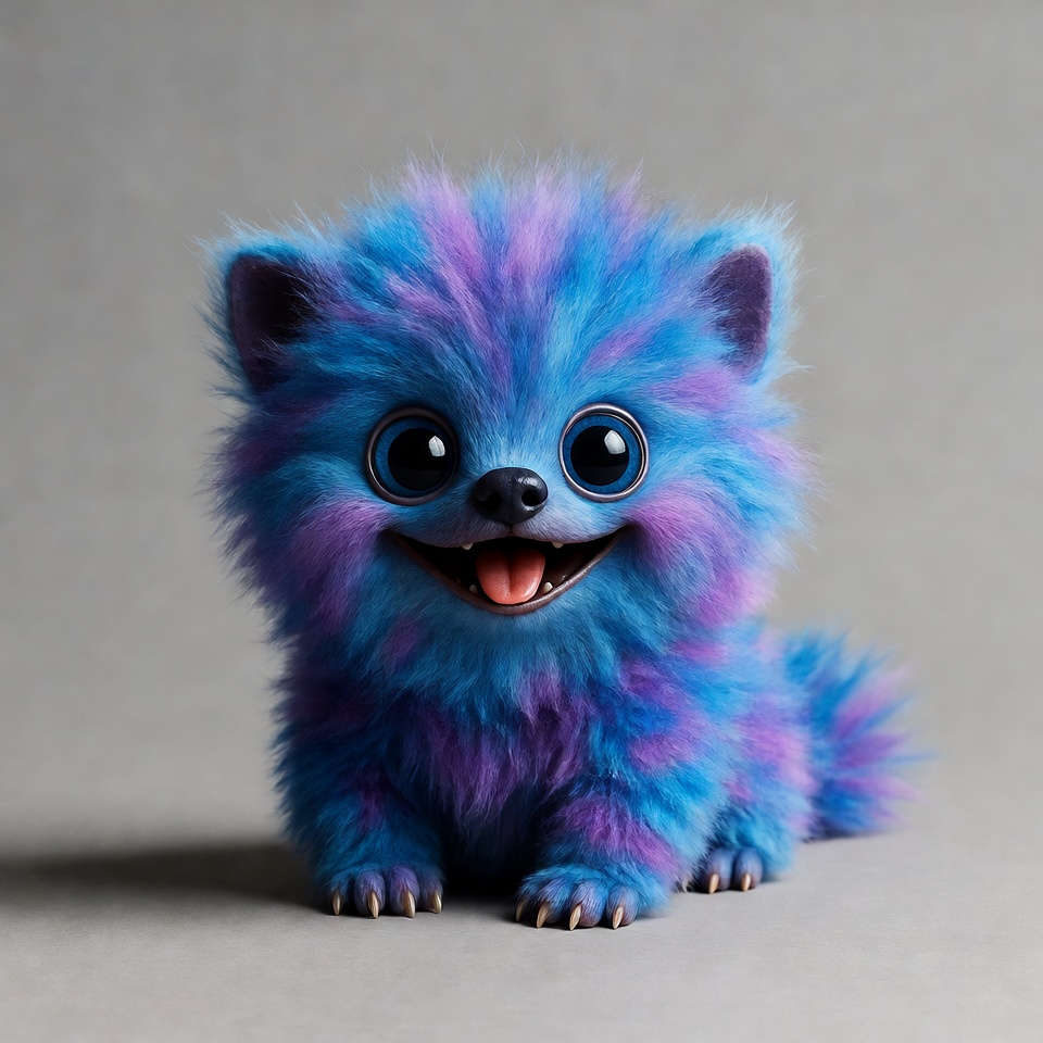 Cute blue fluffy Pomeranian puppy smiling Cute blue fluffy Pomeranian puppy smiling