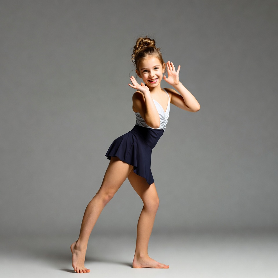 Young girl posing in ballet outfit Young girl posing in ballet outfit