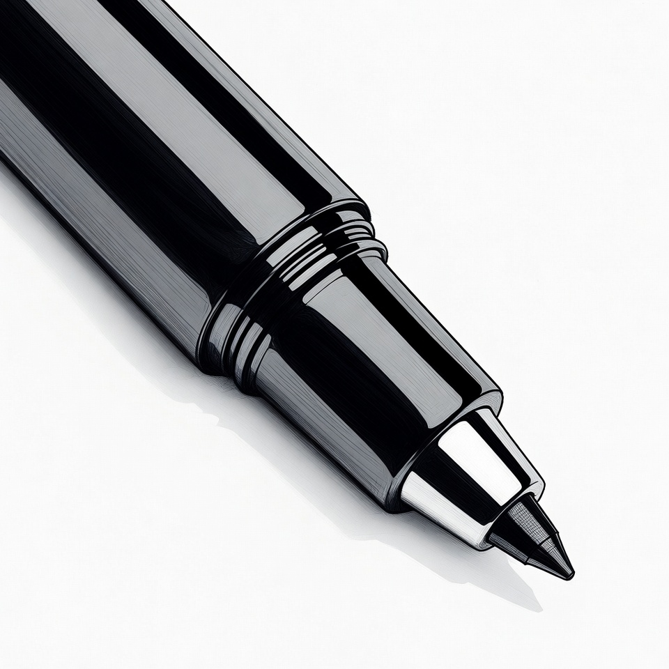 Black Pen Tip Closeup Black Pen Tip Closeup