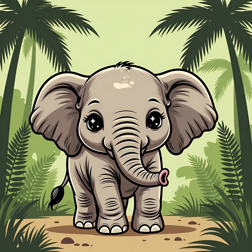 Cute baby elephant in jungle Cute baby elephant in jungle