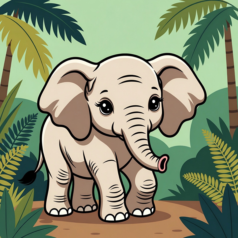 Cute baby elephant in jungle Cute baby elephant in jungle