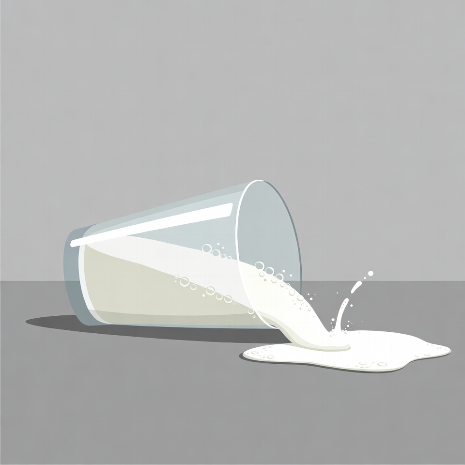 Spilled Milk Glass on Gray Surface Spilled Milk Glass on Gray Surface