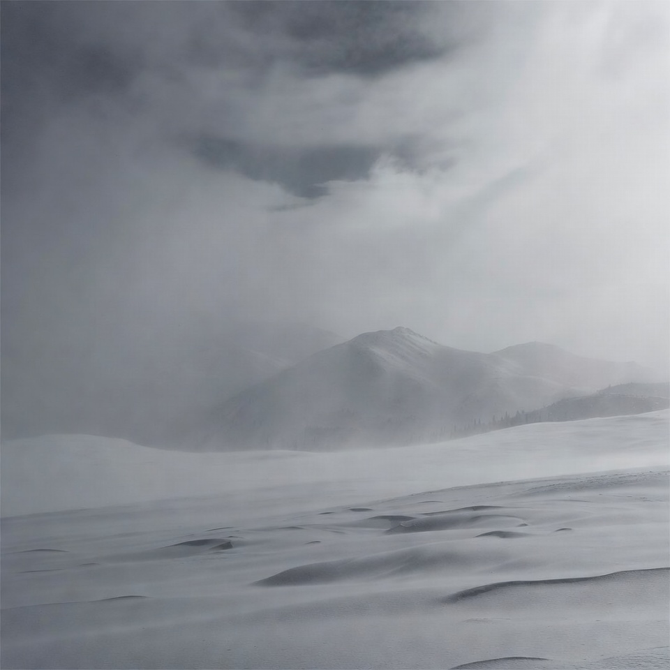 Snowy Mountains in Blizzard Snowy Mountains in Blizzard