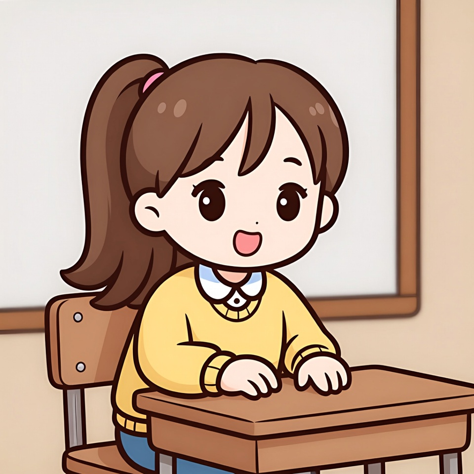 Cute Asian girl at school desk Cute Asian girl at school desk