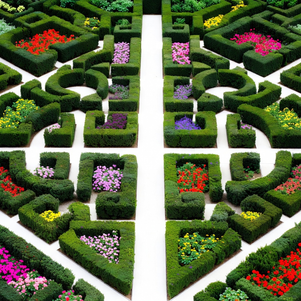 Vibrant Formal Garden Maze Vibrant Formal Garden Maze