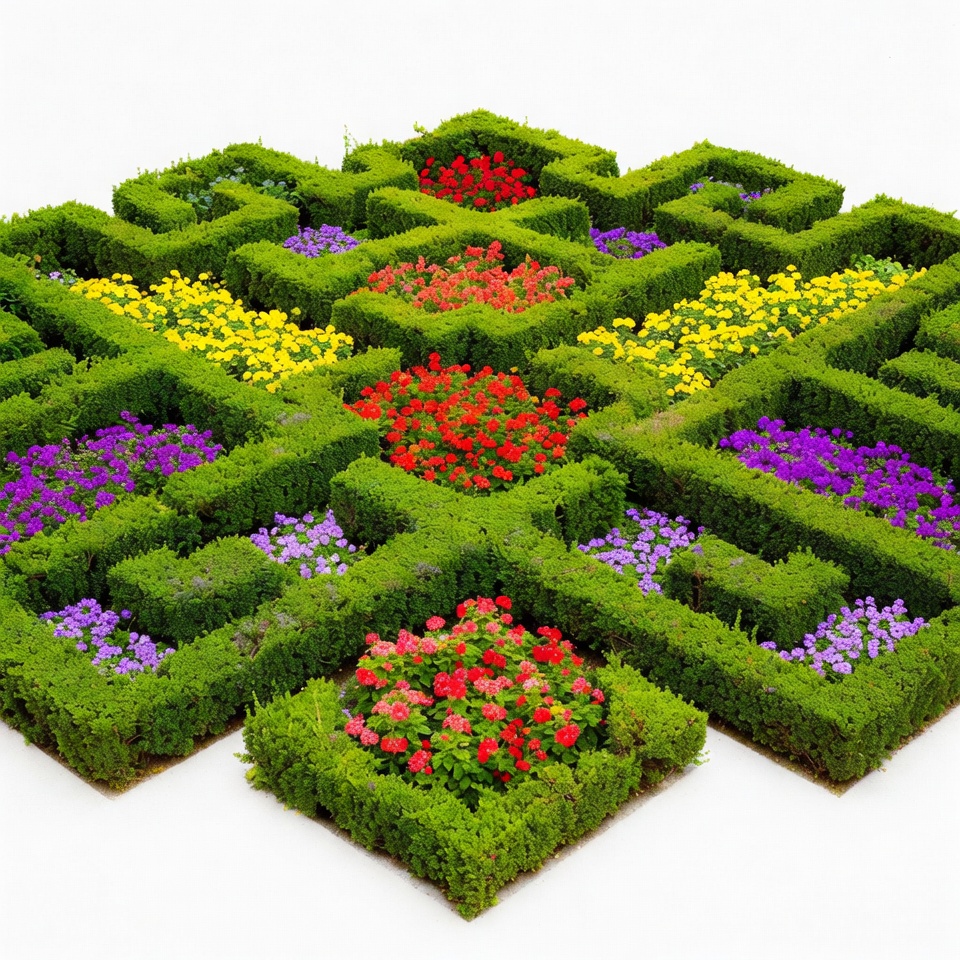 Colorful Flower Maze Top View Colorful Flower Maze Top View