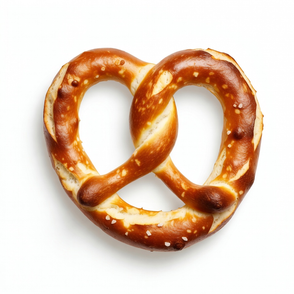 Fresh salted pretzel on white background Fresh salted pretzel on white background