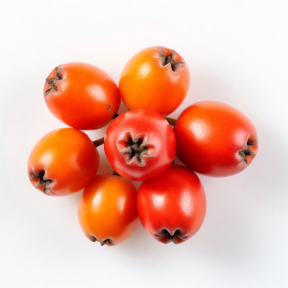 Mountain Ash Berries on White Background Mountain Ash Berries on White Background